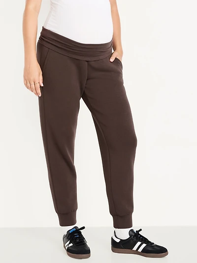 Pantalon de jogging en molleton raffiné à taille rabattable maternité
