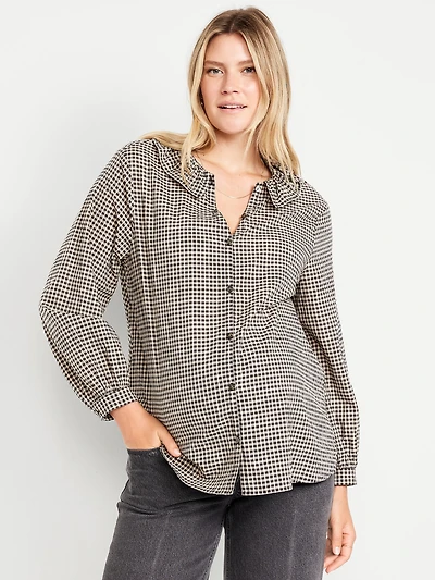 Chemise à manches longues volants de maternité