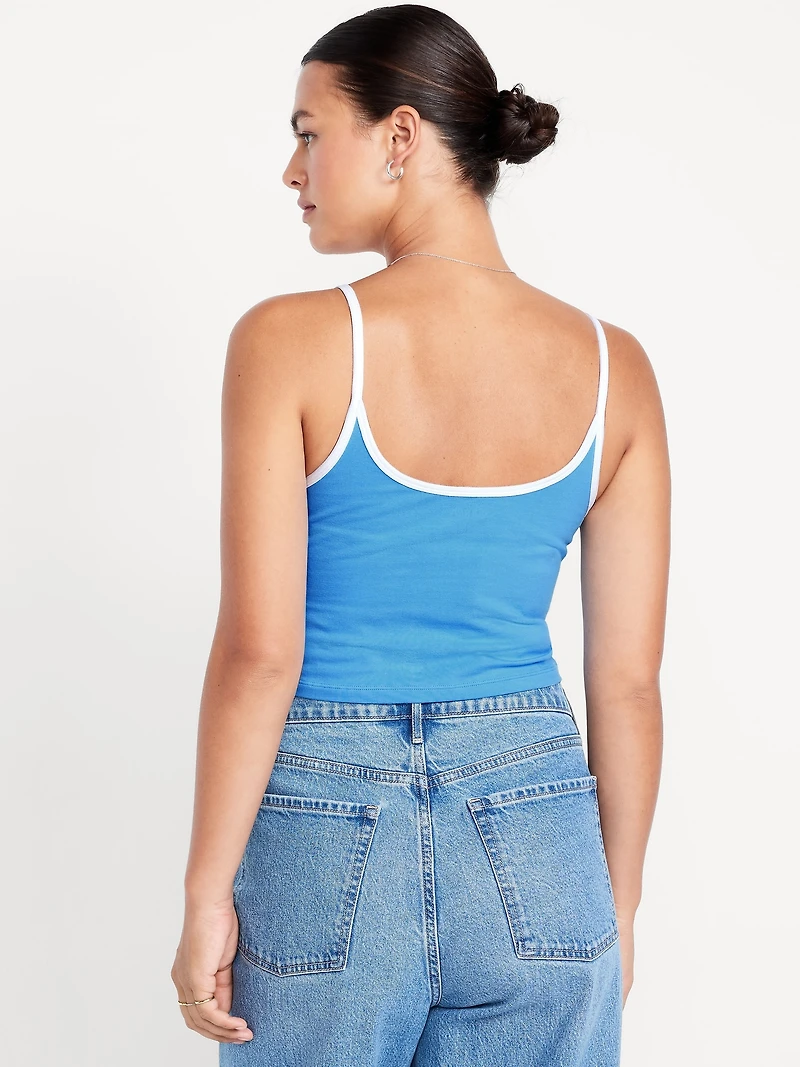 Tipped Jersey Cropped Brami Top