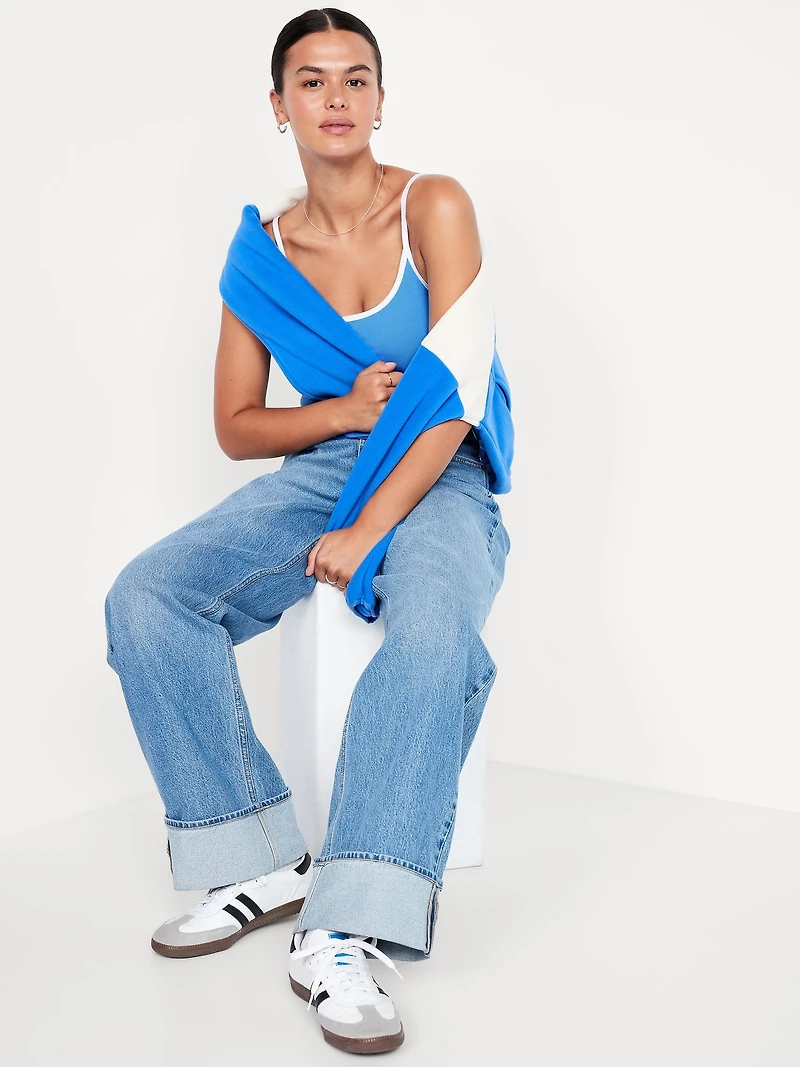 Tipped Jersey Cropped Brami Top