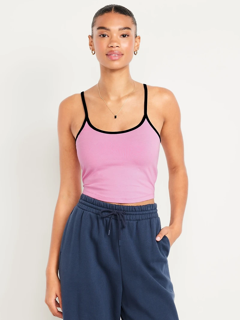 Tipped Jersey Cropped Brami Top