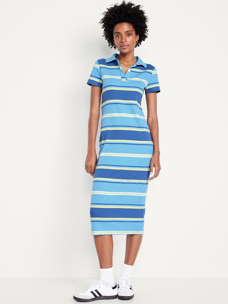 Short-Sleeve Polo Maxi Dress