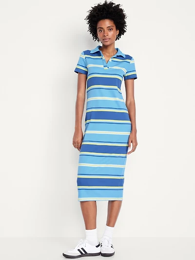 Short-Sleeve Polo Maxi Dress