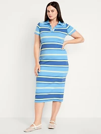Short-Sleeve Polo Maxi Dress