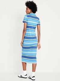 Short-Sleeve Polo Maxi Dress