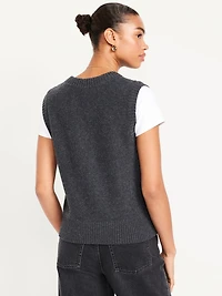 Wool-Blend Cable-Knit Vest