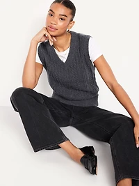 Wool-Blend Cable-Knit Vest