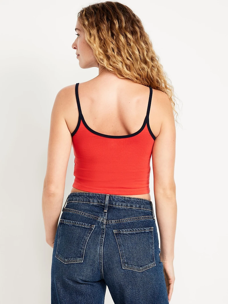 Tipped Jersey Cropped Cami Top