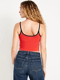 Tipped Jersey Cropped Cami Top
