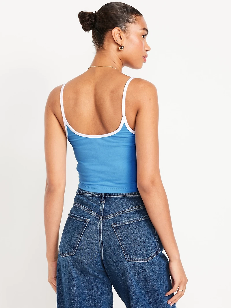 Tipped Jersey Cropped Brami Top