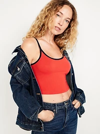 Tipped Jersey Cropped Cami Top