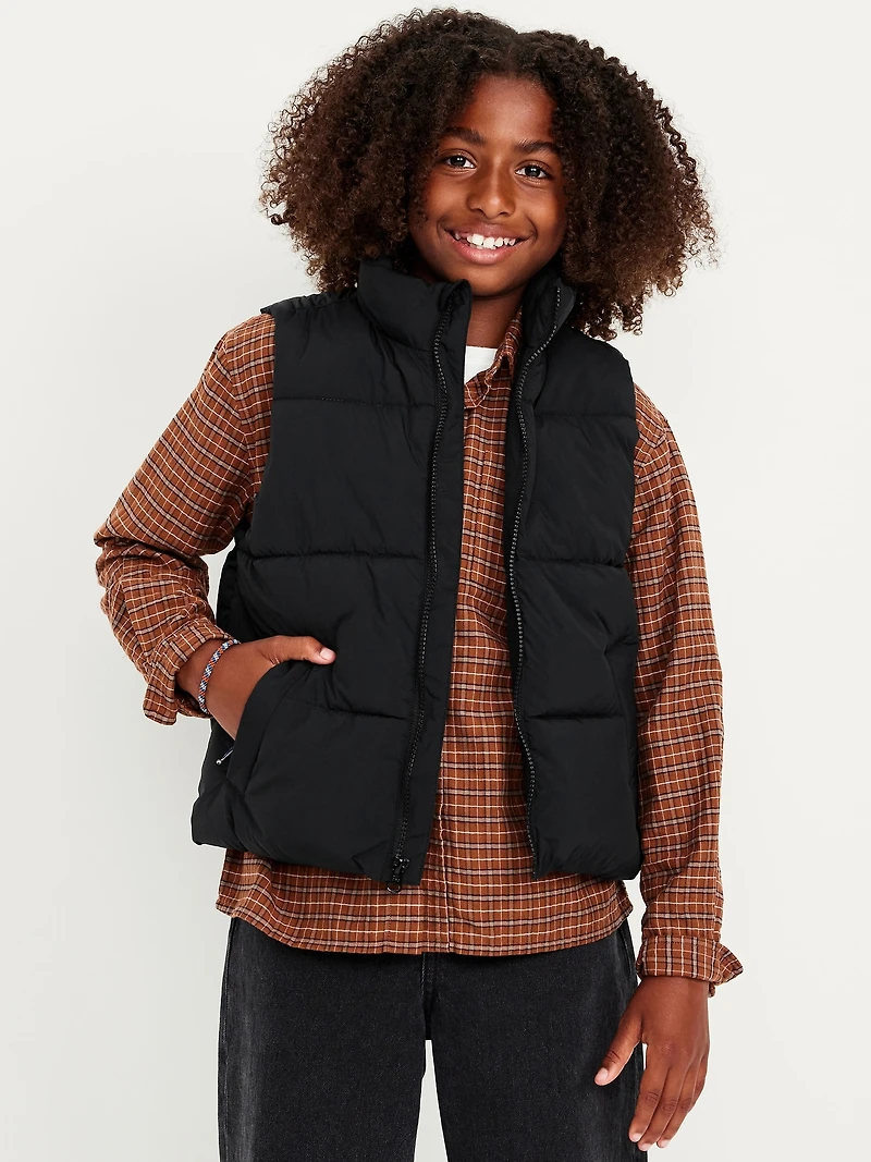 Water-Resistant Quilted Puffer Vest for Boys