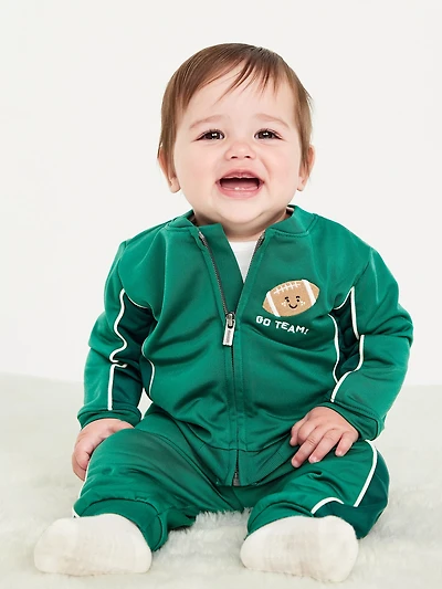 Full-Zip Embroidered Jacket and Joggers Set for Baby