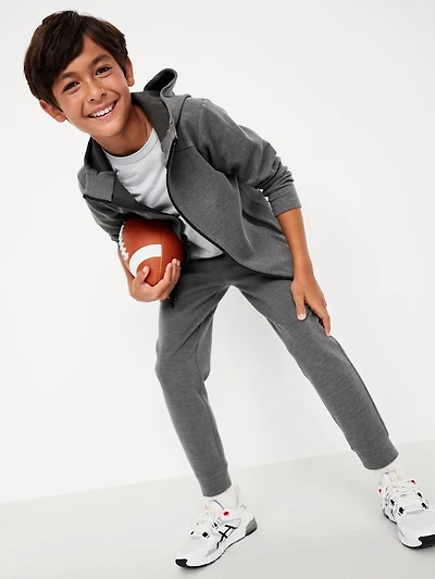 Dynamic Fleece Zip-Front Hoodie and Joggers Set for Boys