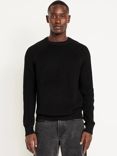 Crew-Neck Shaker-Stitch Sweater