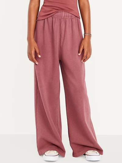 Baggy Fleece Straight-Leg Sweatpants for Girls