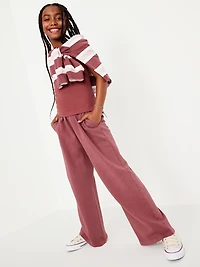 Baggy Fleece Straight-Leg Sweatpants for Girls