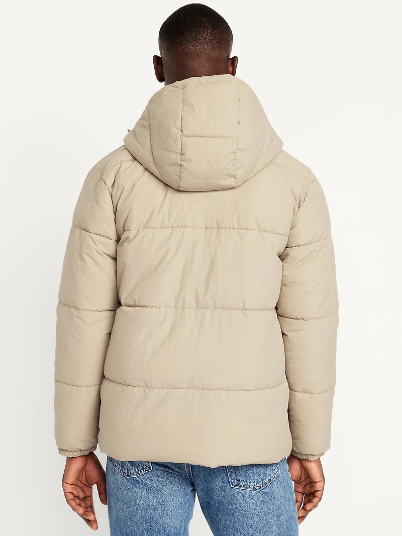 Water-Resistant Hooded Puffer Jacket