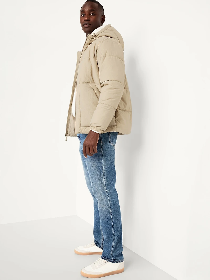 Water-Resistant Hooded Puffer Jacket