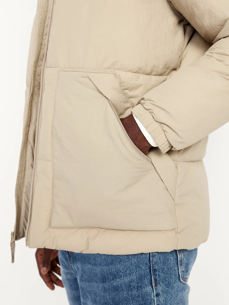 Water-Resistant Hooded Puffer Jacket