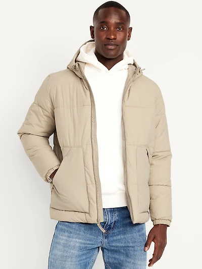 Water-Resistant Hooded Puffer Jacket