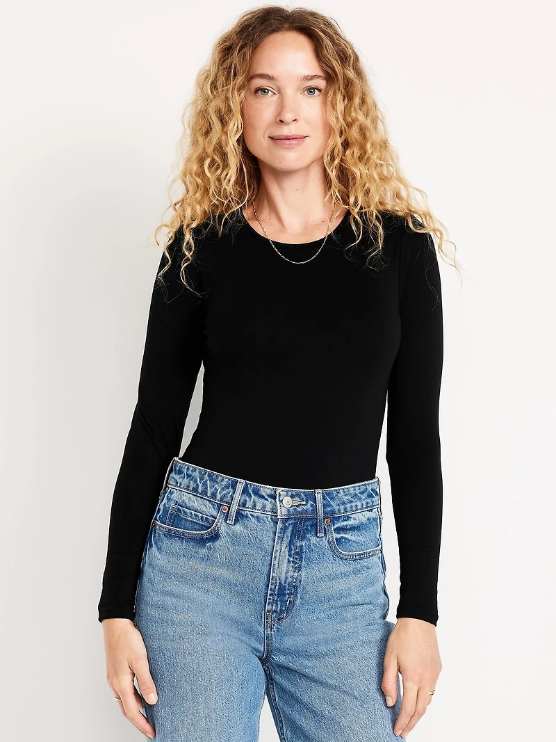 Long-Sleeve Crew-Neck Bodysuit