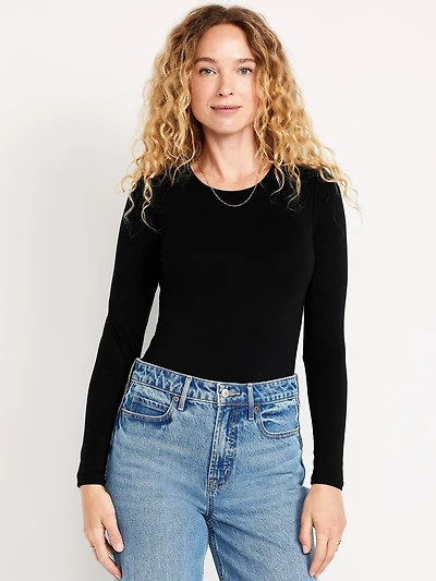 Long-Sleeve Crew-Neck Bodysuit