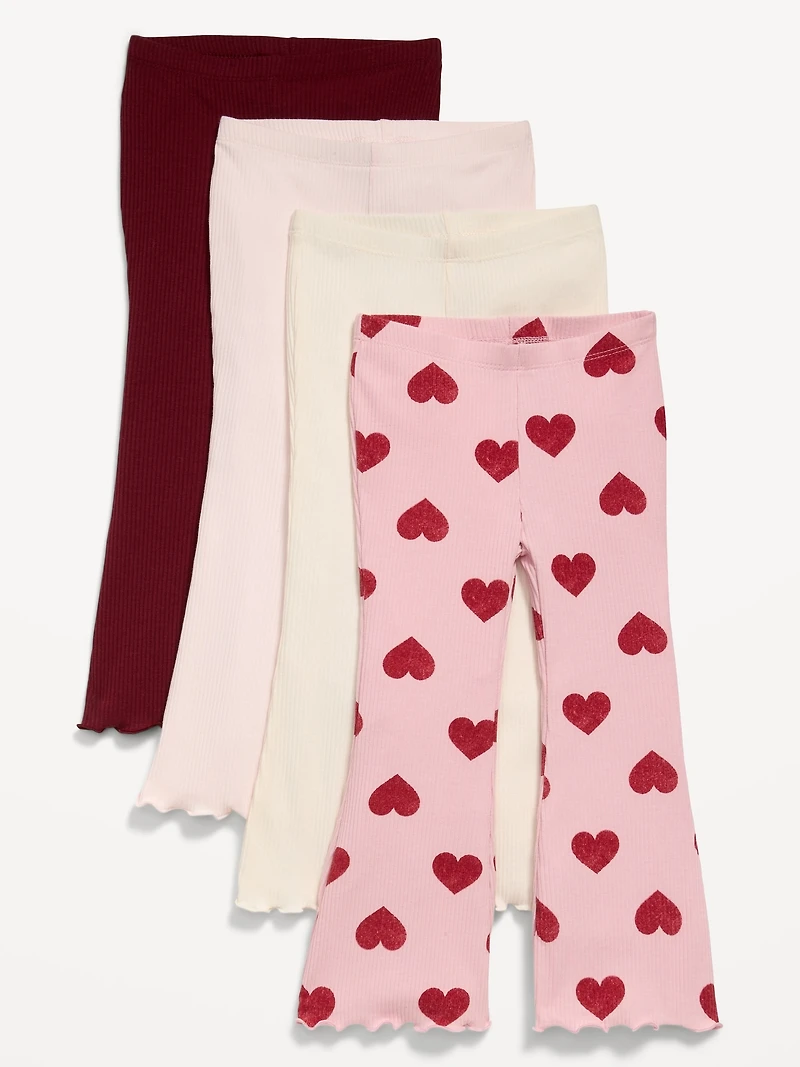 Ribbed Flare-Leg Leggings 4-Pack for Toddler Girls