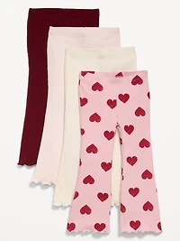 Ribbed Flare-Leg Leggings 4-Pack for Toddler Girls