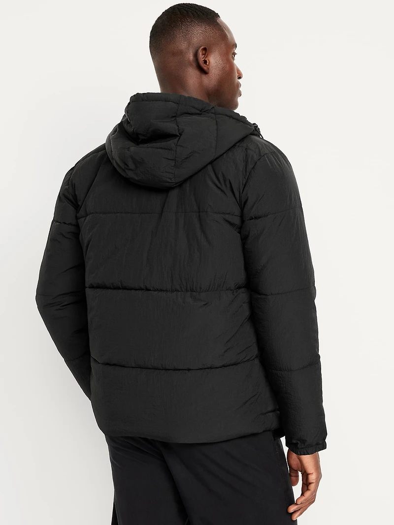 Water-Resistant Hooded Puffer Jacket