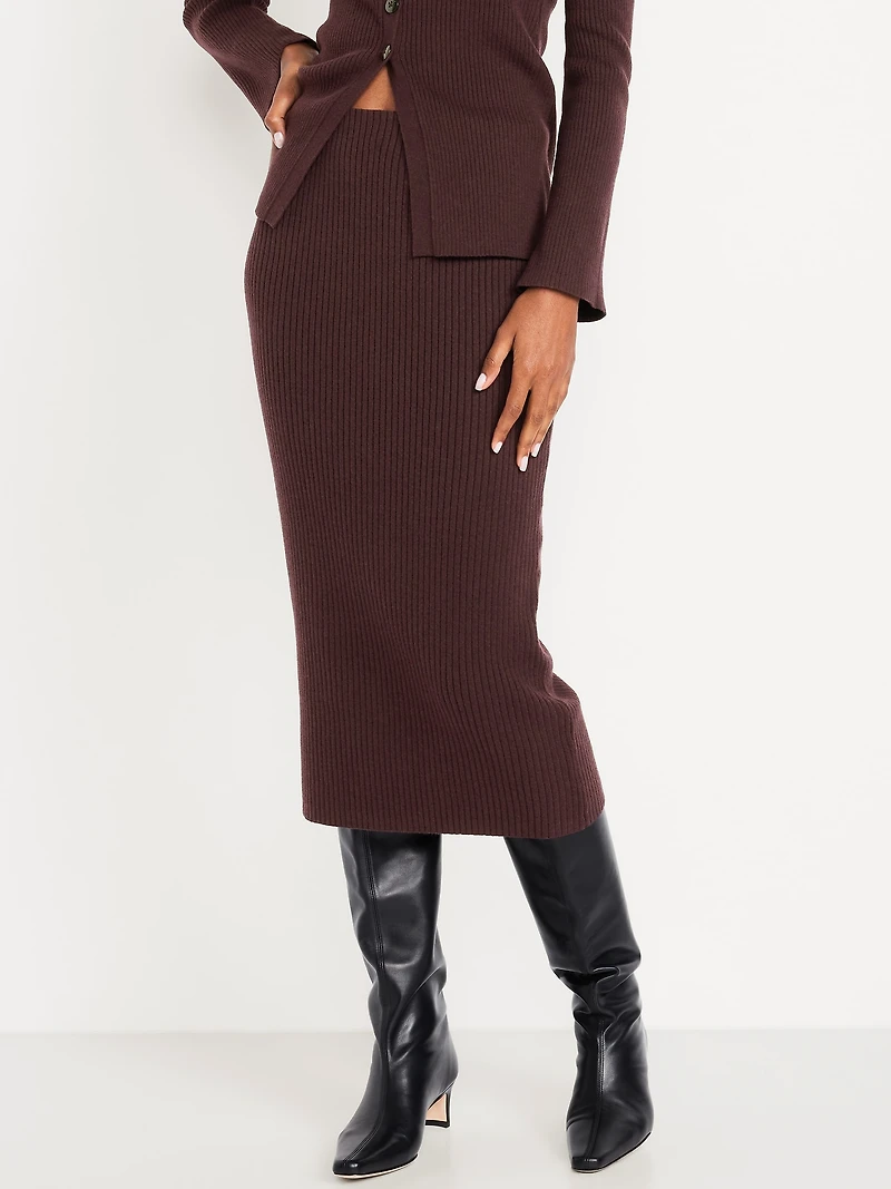 SoSoft Ribbed Midi Sweater Skirt
