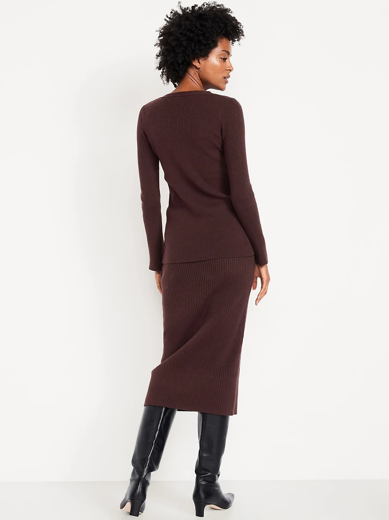 SoSoft Ribbed Midi Sweater Skirt
