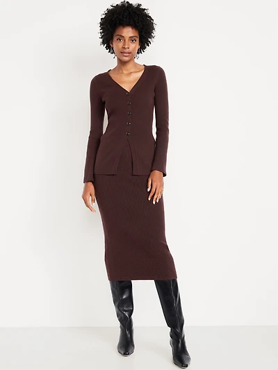 SoSoft Ribbed Midi Sweater Skirt