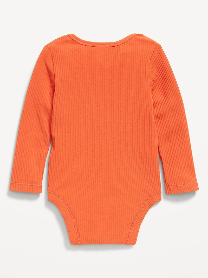 Long-Sleeve Unisex Ribbed Bodysuit for Baby