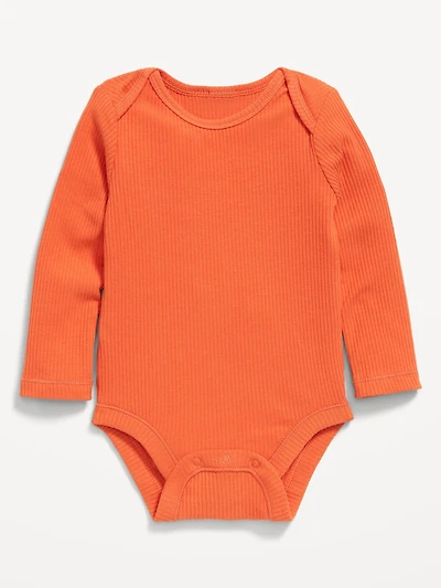 Long-Sleeve Unisex Ribbed Bodysuit for Baby