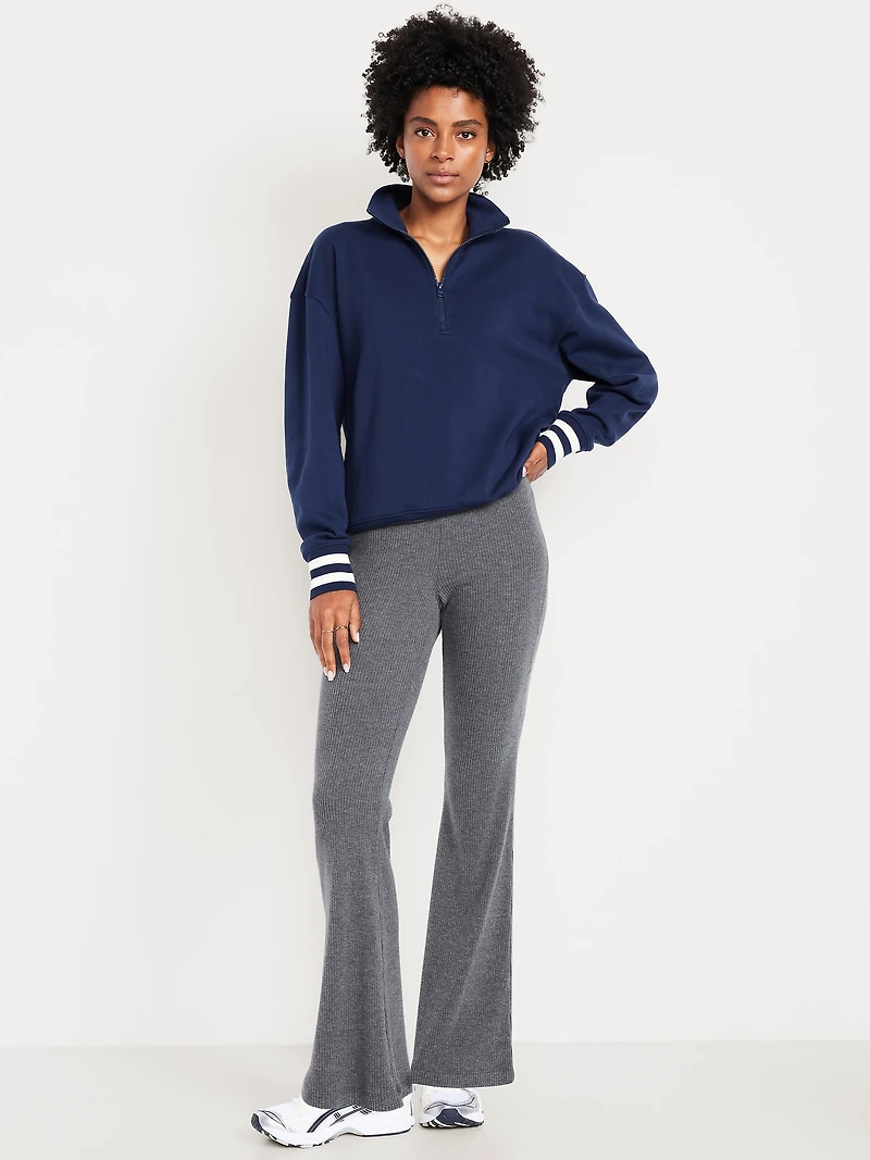 High-Waisted Fashion Ribbed Flare Leggings