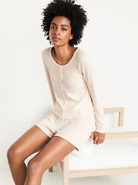 High-Waisted Cozy Waffle Pajama Shorts