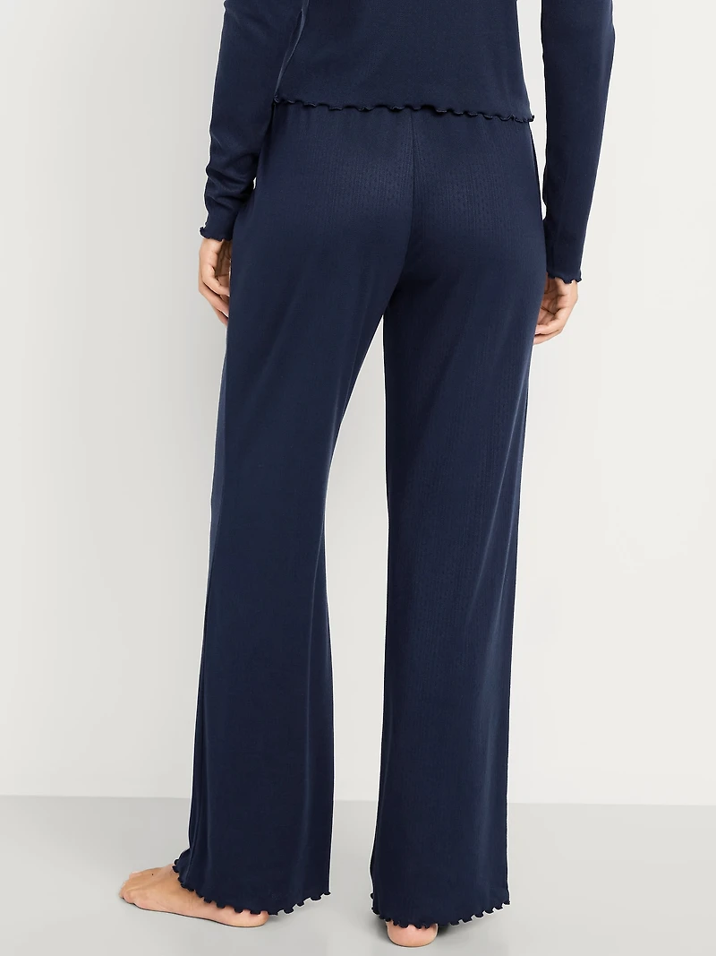 High-Waisted Cozy Rib Pajama Pants