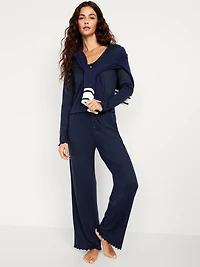 High-Waisted Cozy Rib Pajama Pants