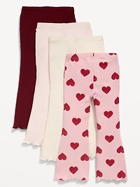 Ribbed Flare-Leg Leggings 4-Pack for Toddler Girls