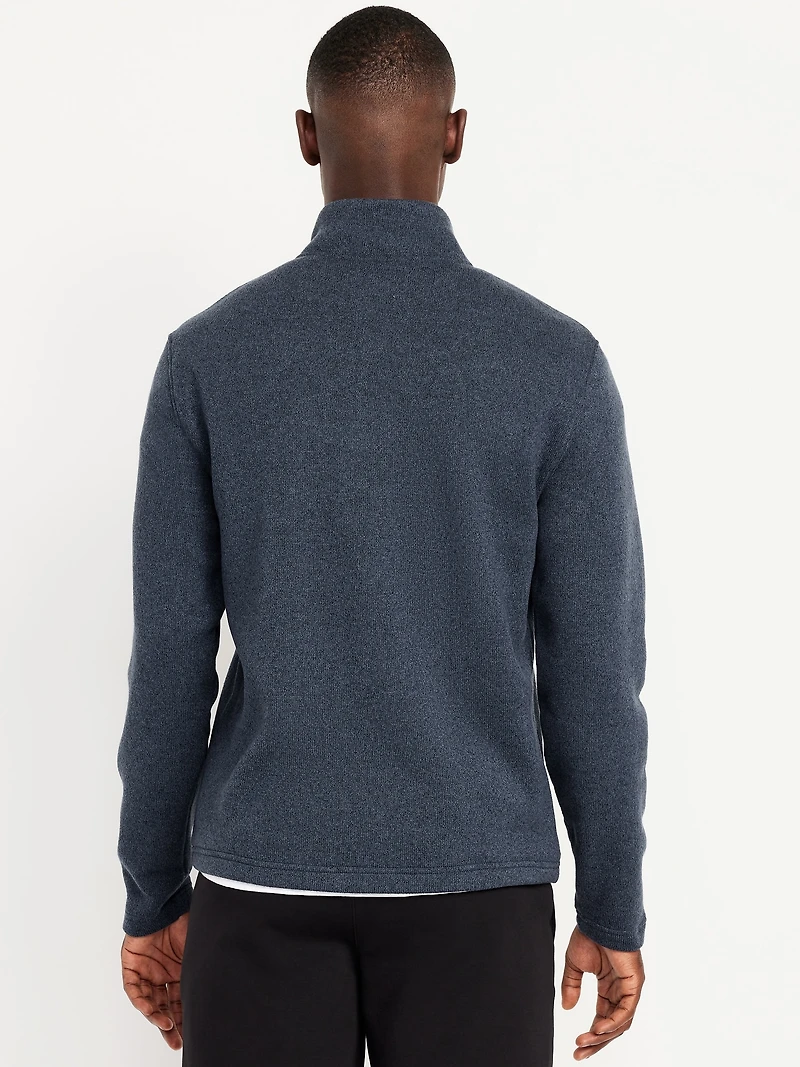 Sweater-Knit Fleece Quarter-Zip Pullover