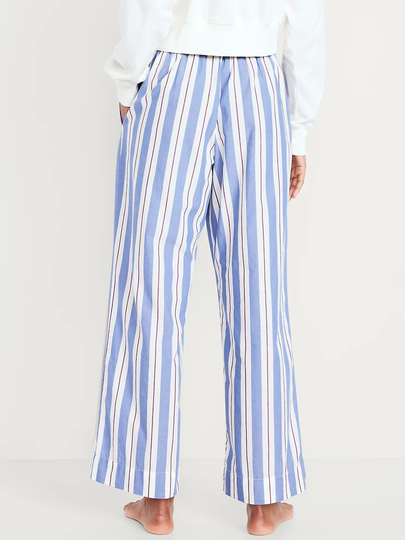 High-Waisted Poplin Pajama Pant