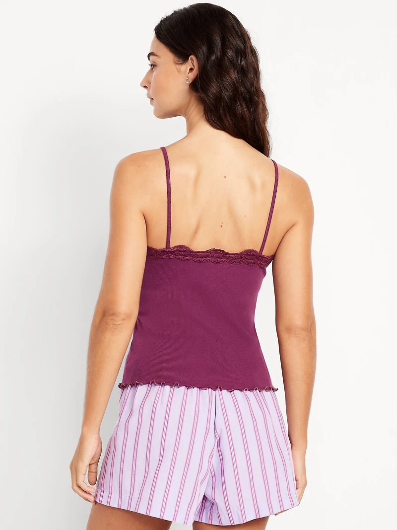 Lace-Trim Cami Tank Top