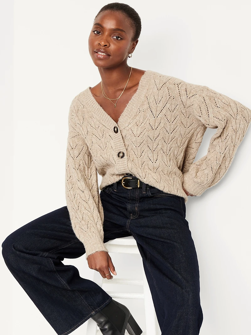 Wool-Blend Cardigan Sweater