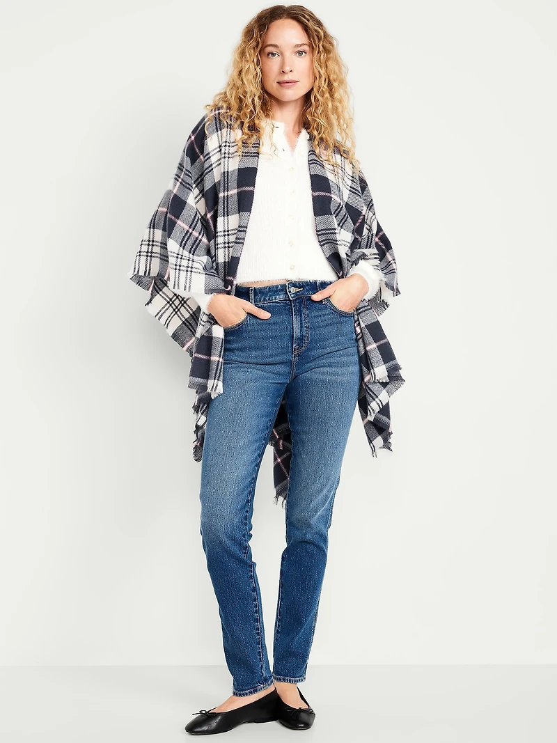 Flannel Fringe Poncho