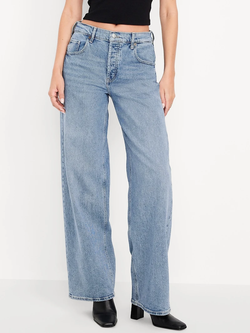 Mid-Rise Slouchy Wide-Leg Jeans