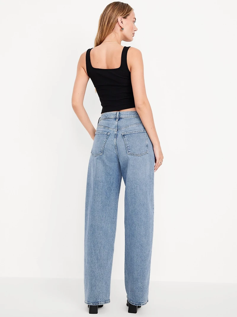 Mid-Rise Slouchy Wide-Leg Jeans
