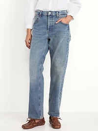 Mid-Rise Slouchy Straight Jeans