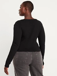 Long-Sleeve Wrap-Front Top