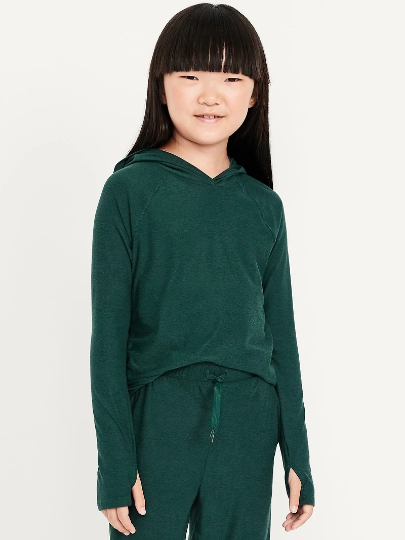 CloudMotion Side-Ruched Performance Hoodie for Girls